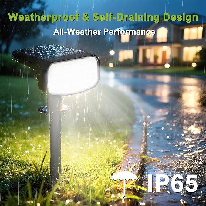 DAMINY Solar Spotlights Outdoor Waterproof IP65, 2 CCT, 4 Lighting Modes Solar - Image 5