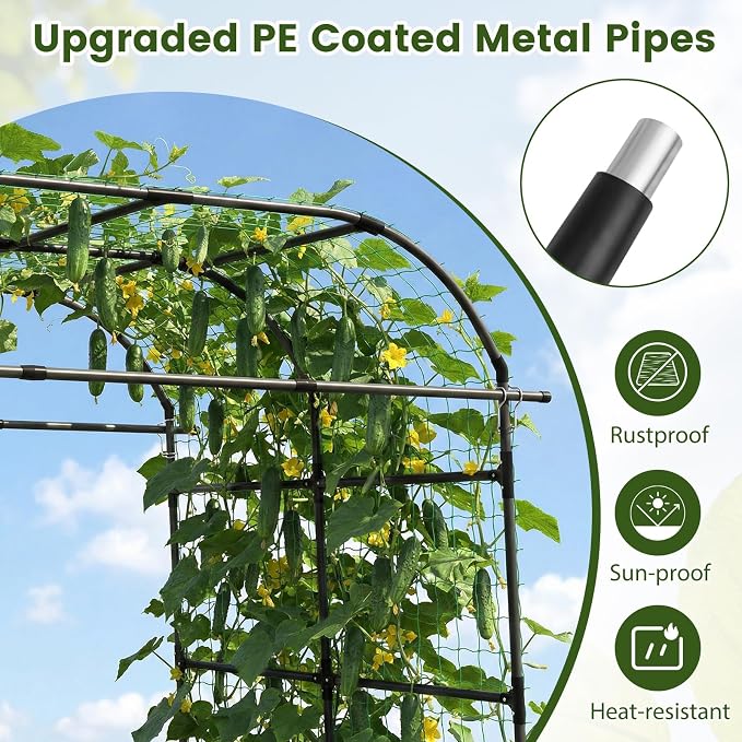 Happygrill Metal Garden Arch Trellis - Image 4