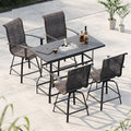 Grand patio 5-Piece Counter Height Patio Bar Set, Swivel Bar Stools and Faux by GrandPatio
