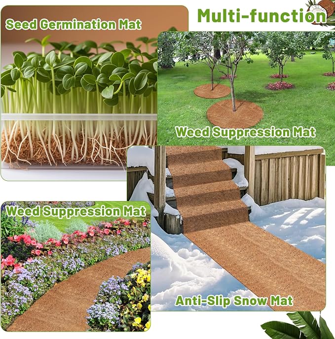REMIAWY Coco Liner Fiber Roll, 16 x 80 Inch Natural Coconut Coir Liner Sheet - Image 6