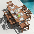HDPE Outdoor Dining Set, Patio Table and Chairs Set, All-Weather 7-Piece by Suunyn