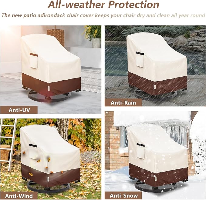 Patio Chair Covers for Outdoor Furniture Waterproof 4 Pack, Heavy Duty - Image 5