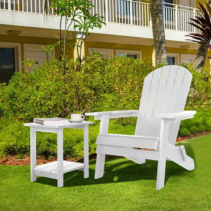 Double Adirondack Outdoor Side Table Weather Resistant, Patio Rectangular End - Image 2