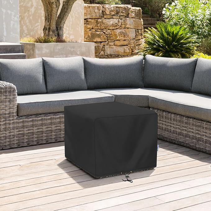 SunPatio Outdoor Ottoman Cover, Waterproof Square Coffee Table Cover, Patio - Image 7