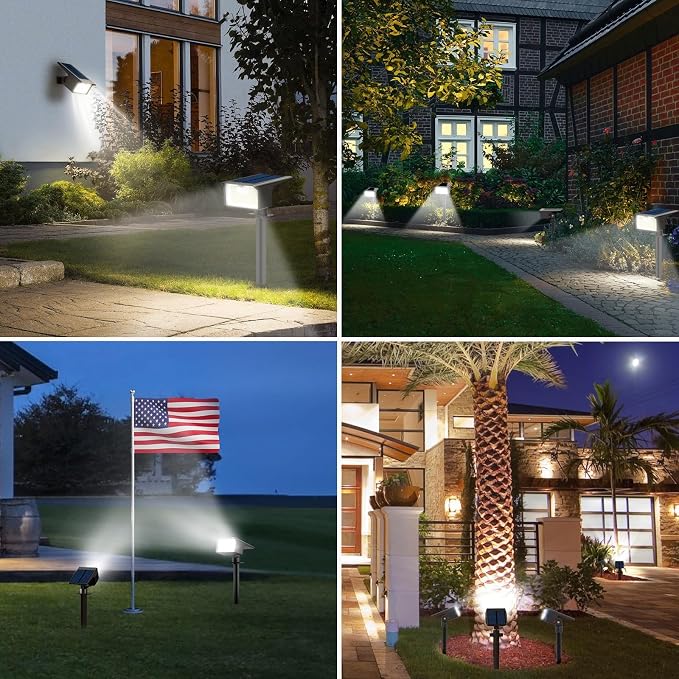 Nipify Solar Spot Lights Outdoor Motion Sensor, 3 Modes Solar Landscape - Image 5