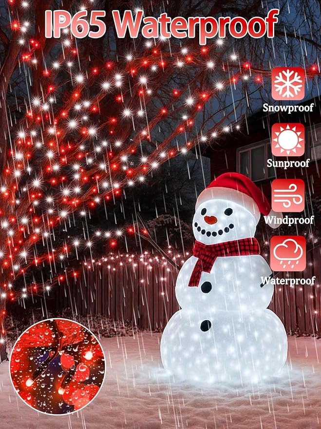 4 Pack 180FT Solar Christmas Lights Outdoor Waterproof, Super Bright 320 LED - Image 2