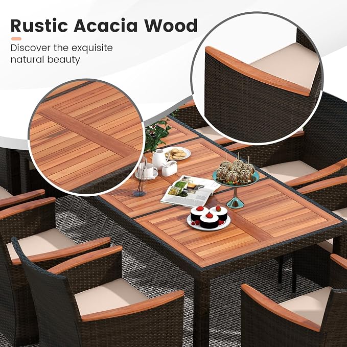 Tangkula 11 Piece Rattan Outdoor Dining Set - Image 3