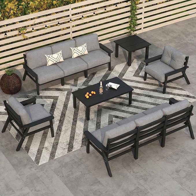 10 Piece Outdoor Patio Furniture Set, Outdoor Couch by PatioKingdom