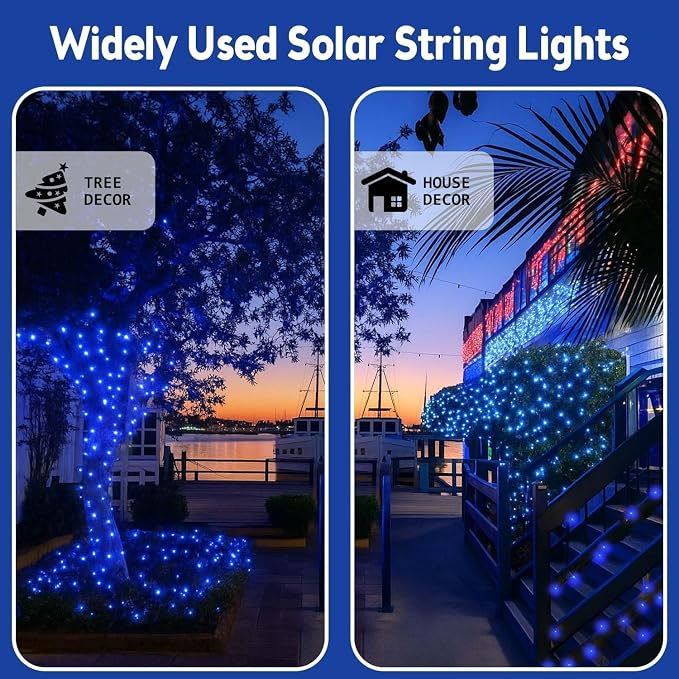 Extra-Long Solar String Lights for Outside, 4 Pack 400LED Solar Fairy Lights - Image 4