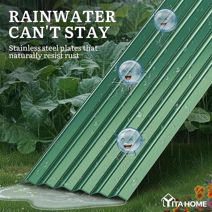YITAHOME 6x3x3ft Large Raised Garden Bed Kit, Galvanized Metal Planter Box - Image 5