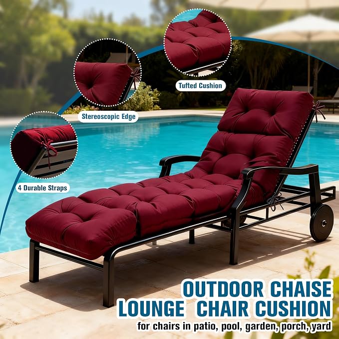 MTMR Chaise Lounge Cushion Outdoor, Non-Slip Chair Cushion - Image 6