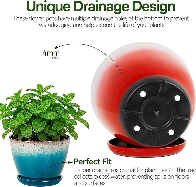Worth Garden Plastic Round 8" Plant Pots - Image 4