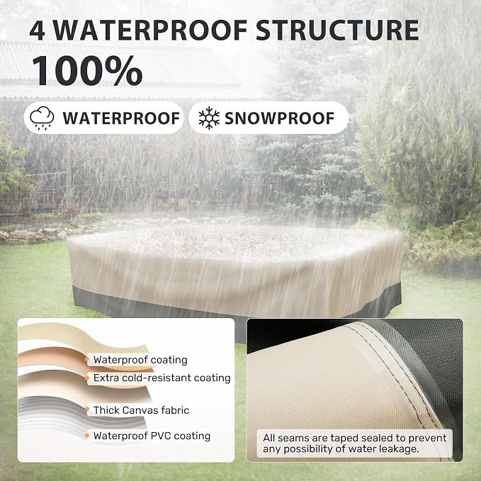 Rectangular Patio Dining Table Cover Waterproof Heavy Duty - Image 4