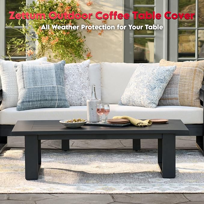 Zettum Outdoor Coffee Table Cover – Coffee Table Cover Rectangle Waterproof & - Image 8