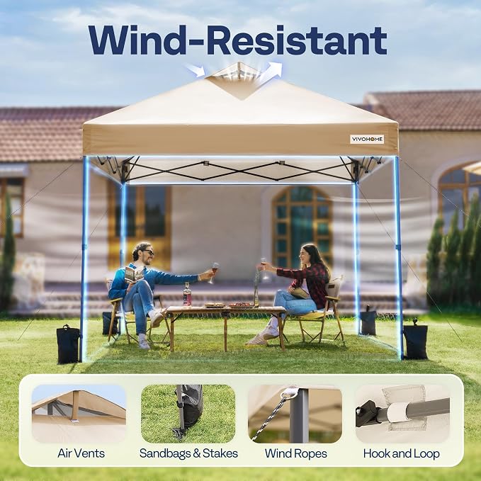 VIVOHOME 10x10ft Pop Up Canopy Tent One Push Setup Outdoor Portable Shelter - Image 6