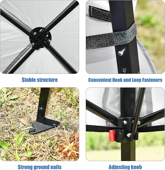 Fireflowery 7’ x 7’ Pop Up Canopy Tent, Portable Shelter Canopy w/Backpack - Image 6