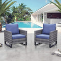 Belord Oversize Patio Chairs Set of 2 Outdoor Wicker Dining Chairs, All-Weather by Belord
