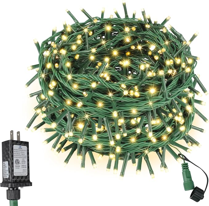 Extra Long Christmas Decorative Outdoor String Light 197 Feet 600LED 8 Modes by ASENEK