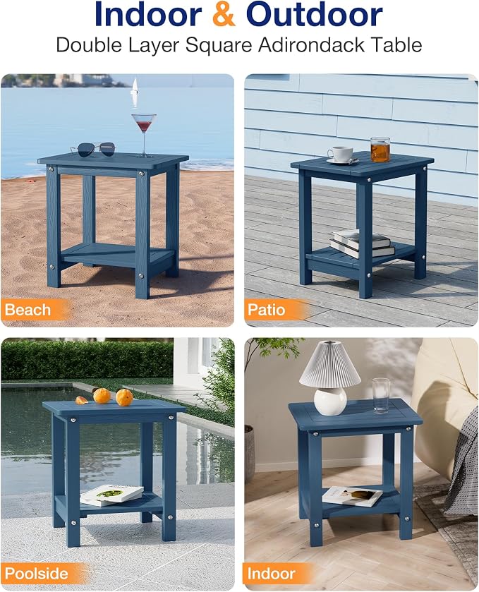 YEFU Outdoor Side Table for Patio: 16" HIPS Weather - Image 7