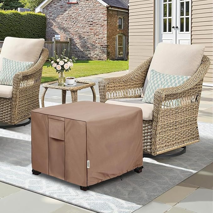 Patio Ottoman Cover Waterproof Square Outdoor Small Side Table Covers, Outdoor - Image 4