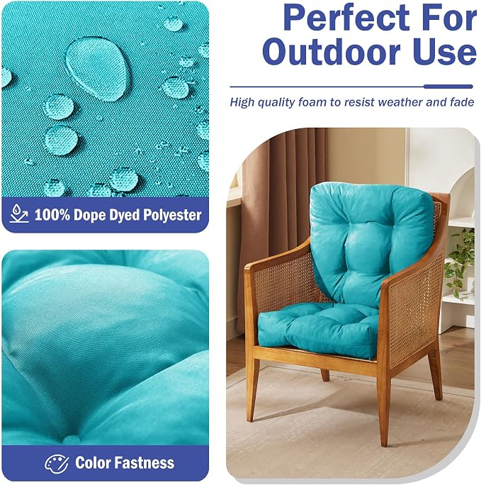 Outdoor Chair Cushions Set of 2, Patio Chair Cushions - Image 3