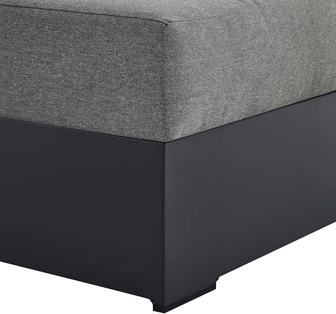 Modway Tahoe Powder-Coated Aluminum Outdoor Chaise Lounge in Gray Charcoal - Image 7