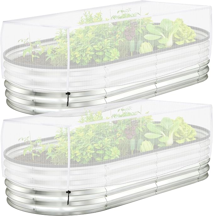 2 Pack Garden Netting for Raised Beds, 55.1" x 30" x 19.6" Garden Bed Insect by PurpleStar