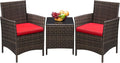 Greesum 3 Pieces Patio Furniture Sets Outdoor PE Rattan Wicker Chairs by BuynowfromGreesum
