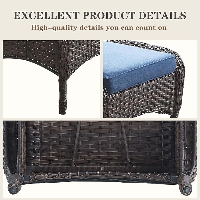 Belord Outdoor Ottomans for Patio Foot Rest - Image 7