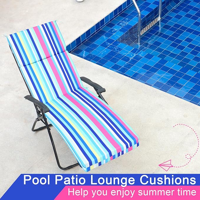 2 Pcs Indoor Outdoor Chaise Lounge Cushions Sponge Bench Outdoor Furniture - Image 6