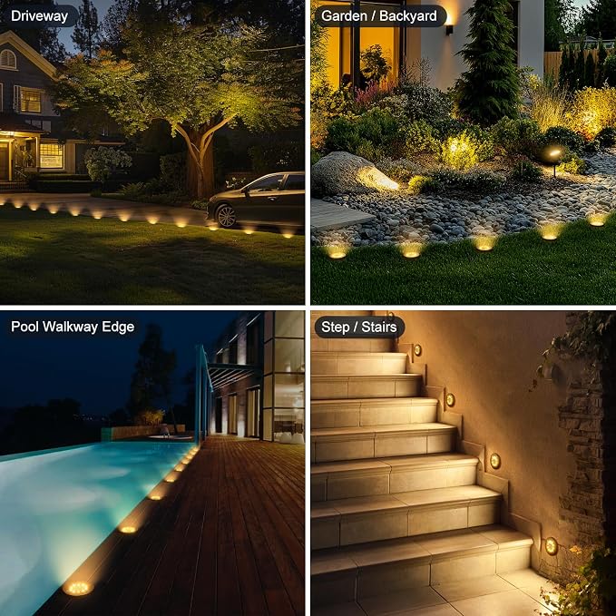 Brightown Solar Lights Outdoor Waterproof, 12 Packs LED In-Ground Lights - Image 6