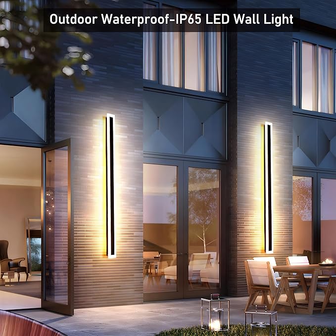 2Pack 23.6inch Long Outdoor Modern LED Wall Light, 18W Waterproof IP65 Warm - Image 2