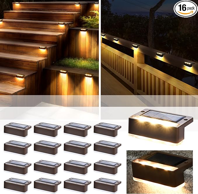 SOLPEX Solar Fence Lights, 6 LEDs Solar Lights Outdoor Waterproof Solar Powered by Solpex