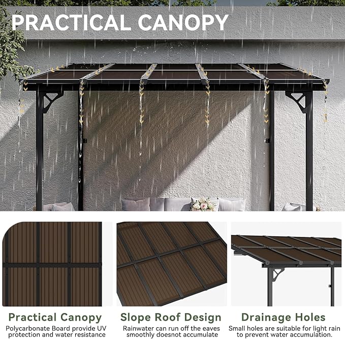 Aoxun 8' x 10' Gazebo for Patio, Gazebo Pergola - Image 5