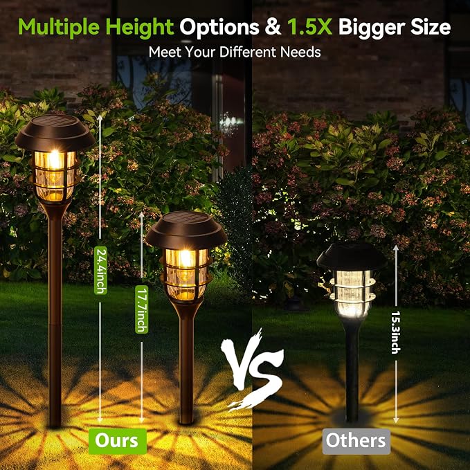 LETMY Solar Pathway Lights Outdoor, 8 Pack Bright Solar Lights Outdoor - Image 5