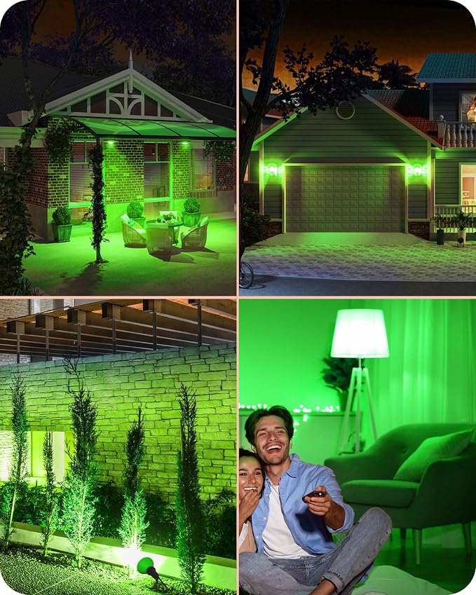EDISHINE St.Patrick's Day/Easter Decorations PAR38 Green LED Flood Light Bulbs - Image 5