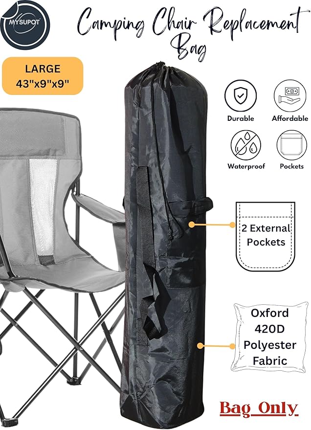 43"x9"x9" Replacement Bag for Folding Camping Chair, Camp Chairs, Yoga Mat - Image 2
