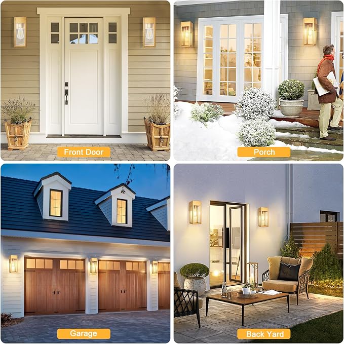 2 Pack Porch Lights Outdoor Wall Sconce, Outdoor Light - Image 6