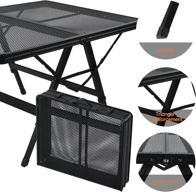 3 FT Folding Grill Table, Portable Camping Table - Image 3