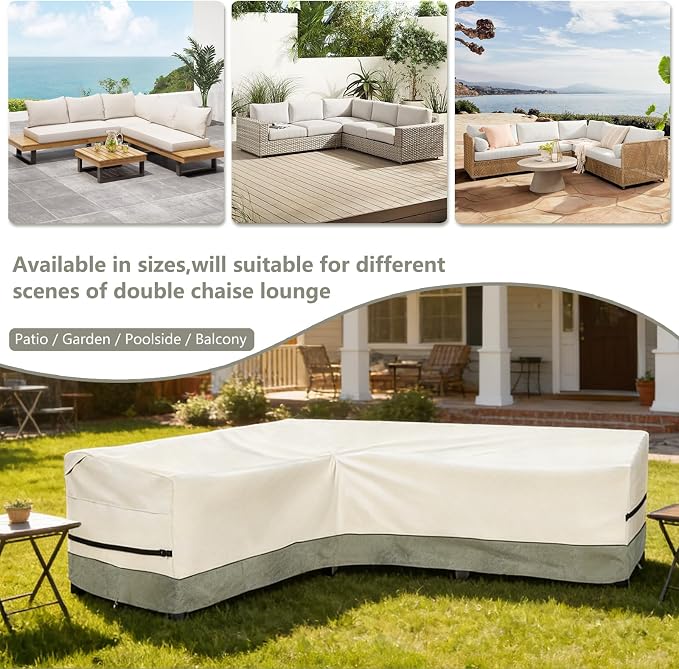 okcool Outdoor Sectional Sofa Cover Waterproof-L-Shaped Patio Furniture Covers - Image 3