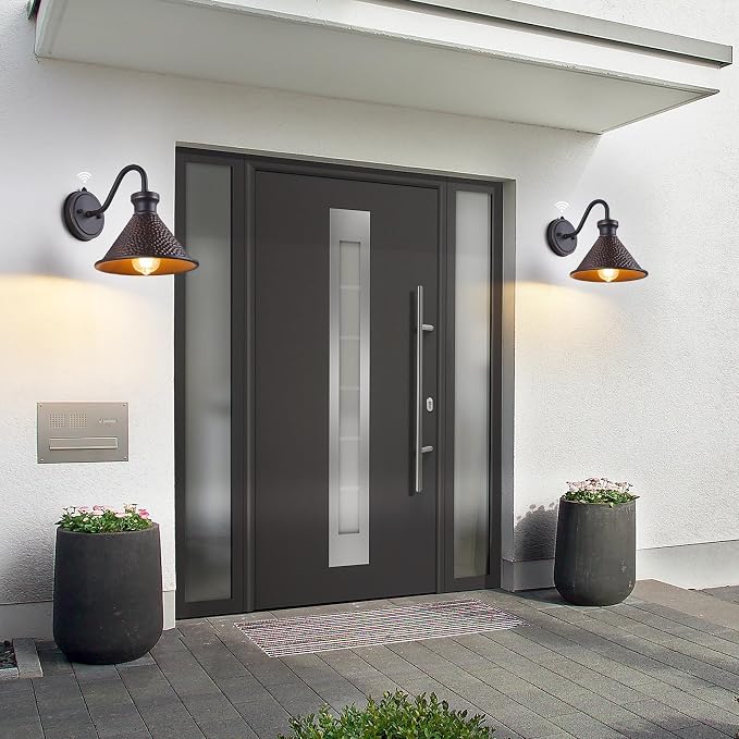 2 Pack Dusk to Dawn Outdoor Wall Light Fixtures Photocell Sensor, Exterior - Image 8