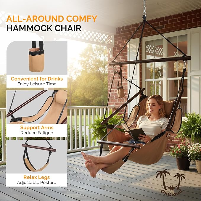 ONCLOUD Upgraded Unique Hammock Hanging Sky Chair, Air Deluxe Swing Seat - Image 2