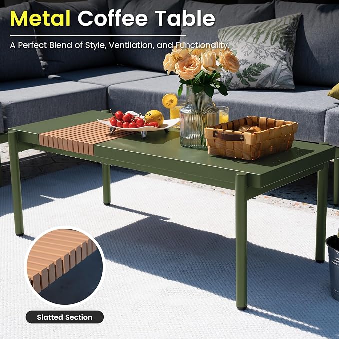 Sundale Outdoor 9 Pieces Patio Furniture Set, U-Shaped Outdoor Sectional Sofa - Image 4