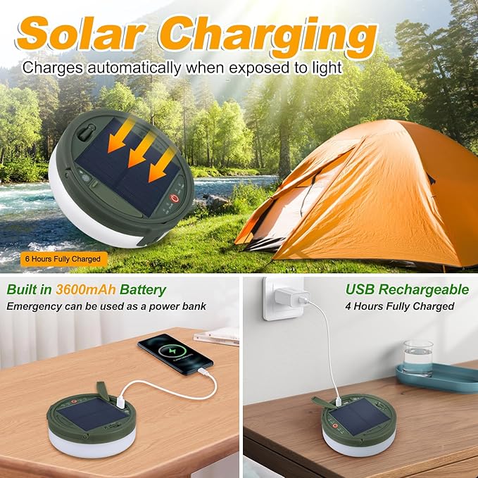 SMY Lighting 4 in 1 Solar Camping String Lights, 42.6Ft Ultra Long String - Image 4