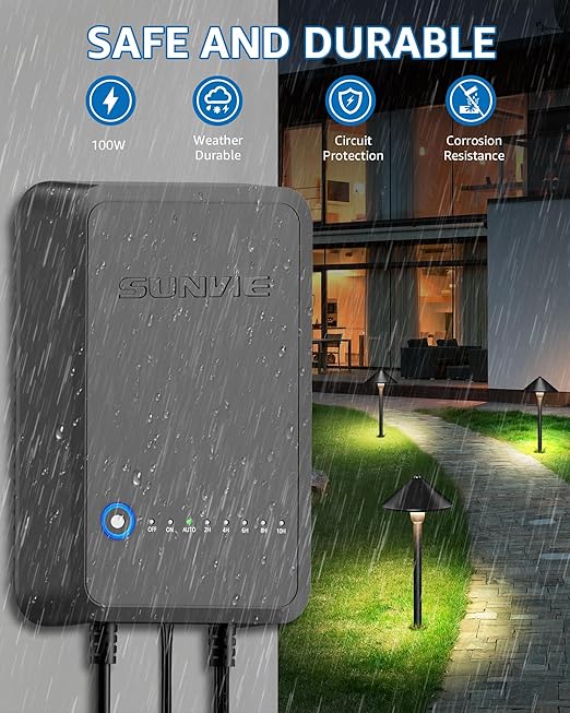 SUNVIE 100W Low Voltage Landscape Transformer Weatherproof Low Voltage - Image 4
