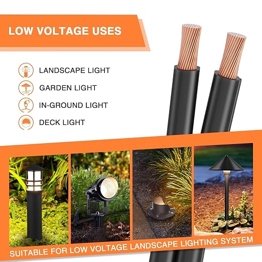 SUNVIE 12/2 Low Voltage Landscape Wire 250FT - Image 8