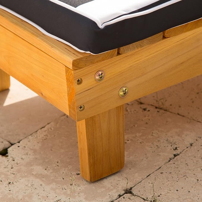 KidKraft Outdoor Wooden Chaise Lounge, Backyard Furniture Chair - Image 7