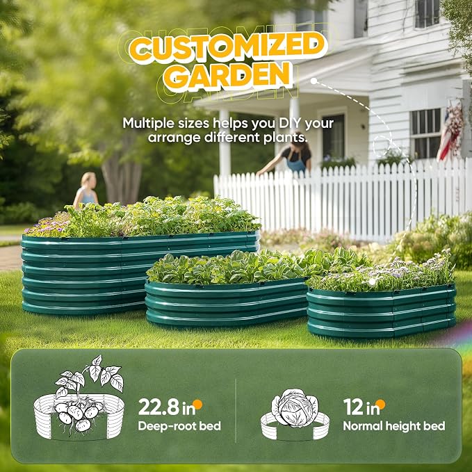 KING BIRD Raised Garden Bed Kit 2025 Upgraded Quick-Setup Galvanized Planter - Image 5