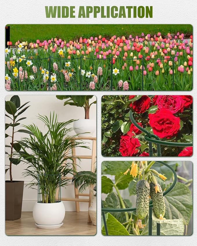 Joyhalo 12 Pack Peony Cages and Supports, 32 Inch Adjustable Plant Stakes - Image 8