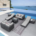 NICESOUL 9 Piece Patio Furniture Set wtih Firepit, Extra-Large Outdoor Sectional by NICESOUL